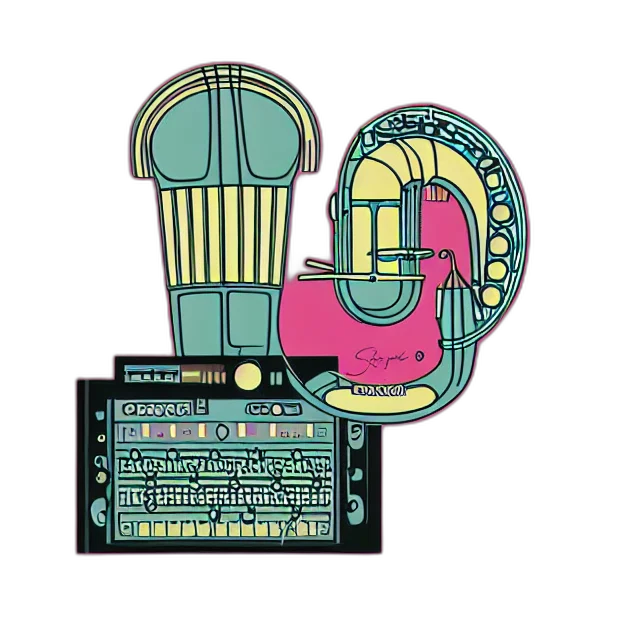 robot, furniture, cyberpunk, pixel art, vaporwave, concept art, neon, epic transparent PNG cut-out