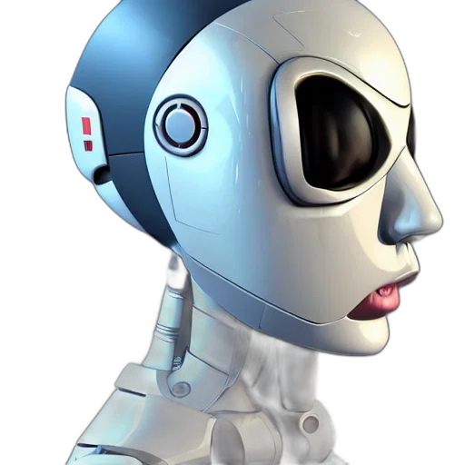 robot, mask, face, 3d render transparent PNG cut-out