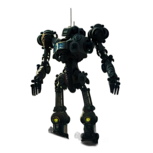 robot, weapon, staff, 3d render transparent PNG cut-out