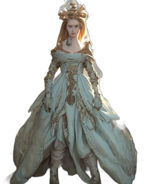dress, crown, dragon, concept art, fantasy art, photorealistic, 3d render, pastel transparent PNG cut-out