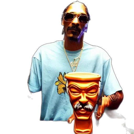 concept art, photorealistic, cartoon, 3d render, snoop, dogg, trader, vic transparent PNG cut-out