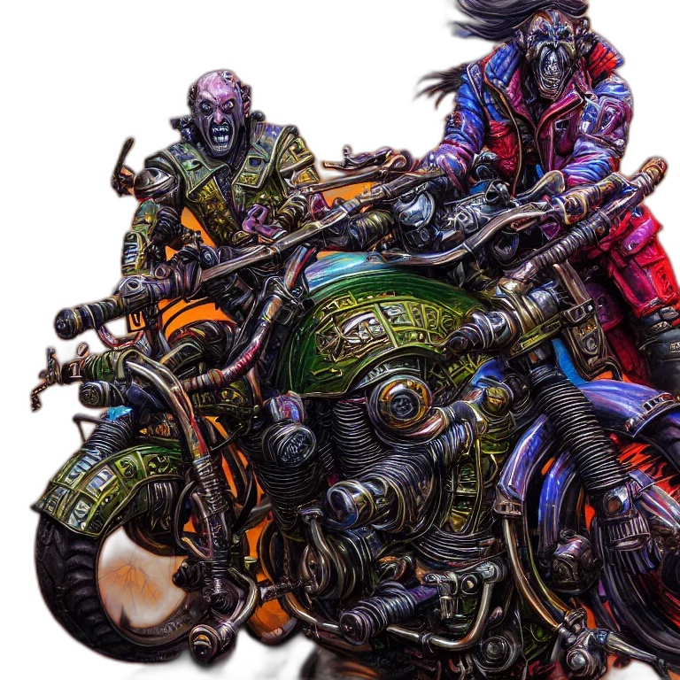concept art, fantasy art, cyberpunk, comic book art transparent PNG cut-out