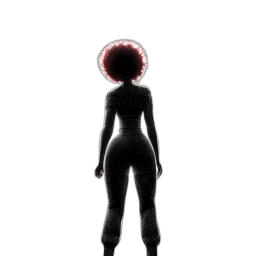 dress, hair, creature, robot transparent PNG cut-out