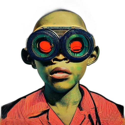 mask, robot, face, creature, cyberpunk, comic book art, 3d render, concept art transparent PNG cut-out