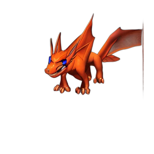 dragon, animal, creature, staff, 3d render, concept art, pixel art, fantasy art transparent PNG cut-out