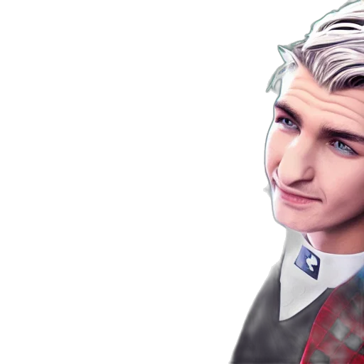 face, hair, jacket, staff transparent PNG cut-out