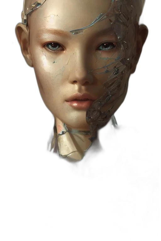 mask, face, robot, crown, photorealistic, concept art, cyberpunk, fantasy art transparent PNG cut-out