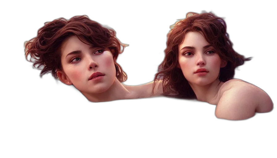 crown, face, hair, photorealistic transparent PNG cut-out