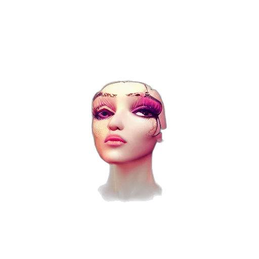 mask, face, jewelry, crown, 3d render, vaporwave, concept art, photorealistic transparent PNG cut-out