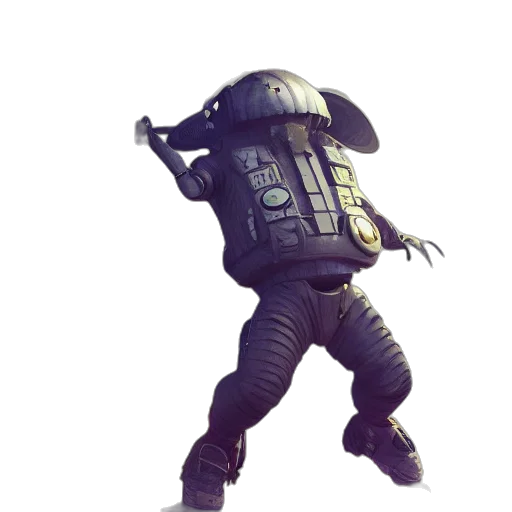 robot, jacket, creature, weapon transparent PNG cut-out