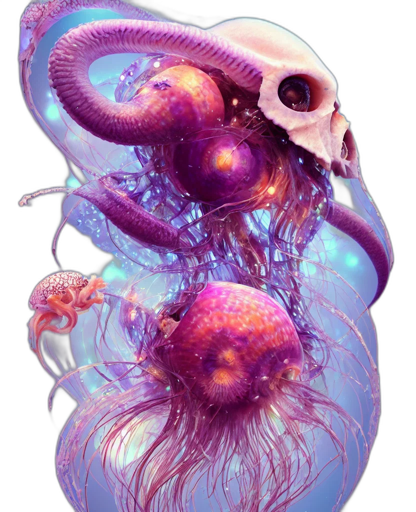 creature, hair, mask, flower transparent PNG cut-out