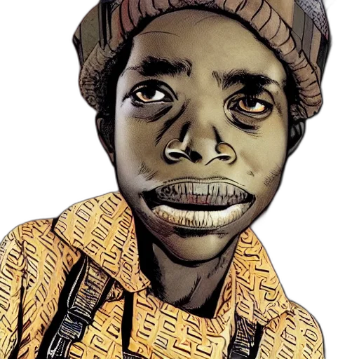 face, comic book art, cartoon, photorealistic transparent PNG cut-out