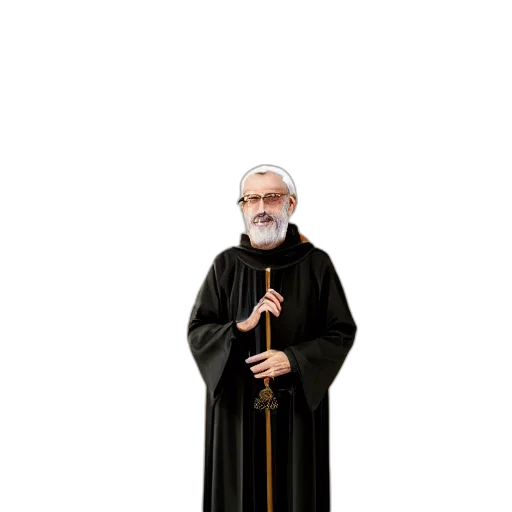 staff, pixel art, concept art, gray, haired, orthodox, priest, cassock transparent PNG cut-out