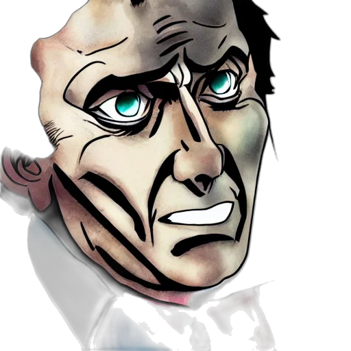 face, mask, staff, comic book art, concept art, cartoon, 3d render, silvio transparent PNG cut-out