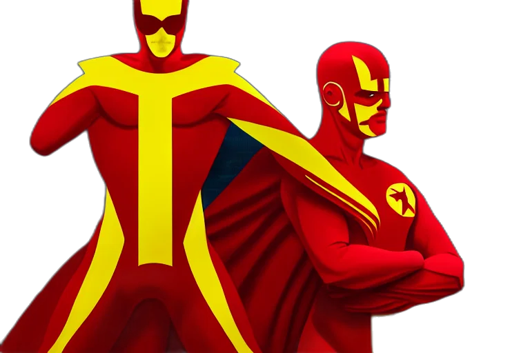 comic book art, concept art, highly, realistic, digital, painting, superhero, red transparent PNG cut-out