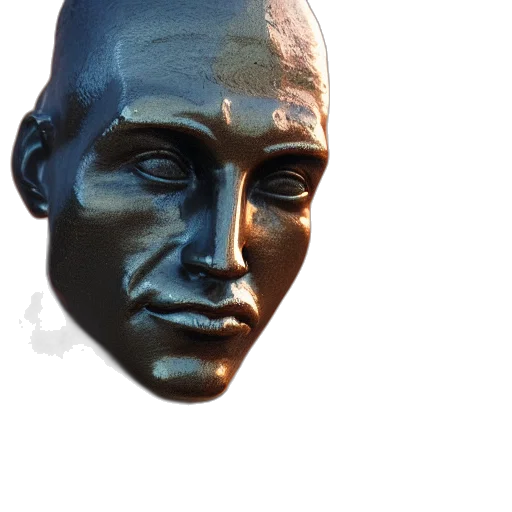 mask, face, staff, crown, 3d render, photorealistic, oil painting, vaporwave transparent PNG cut-out