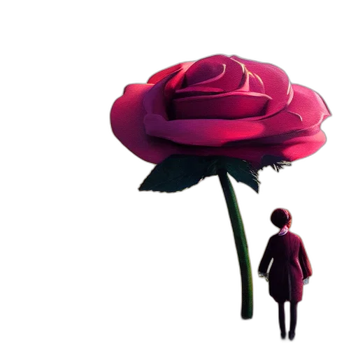 flower, umbrella, concept art, 3d render transparent PNG cut-out