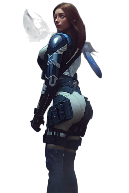 robot, weapon, mask, staff, concept art, cyberpunk, fantasy art, pixel art transparent PNG cut-out