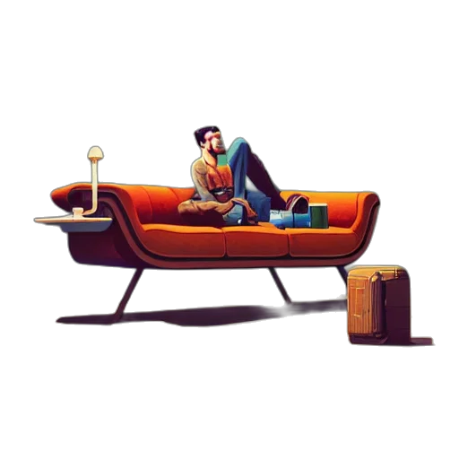 furniture, concept art, 3d render, cartoon transparent PNG cut-out