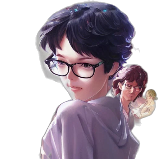 staff, face, anime, concept art, fantasy art, pixel art, pastel, blue transparent PNG cut-out