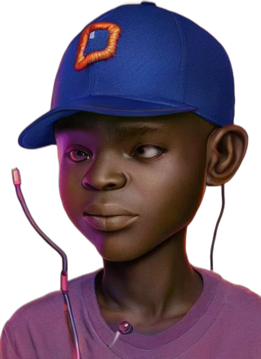 face, hat, staff, robot, concept art, photorealistic, 3d render, cartoon transparent PNG cut-out