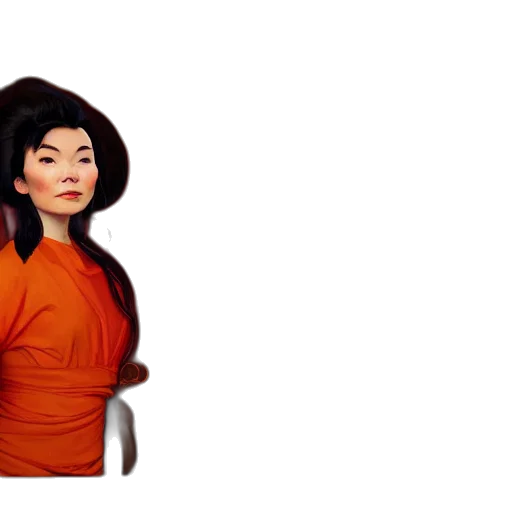 dress, hair, jacket, face, 3d render, view, through, window transparent PNG cut-out