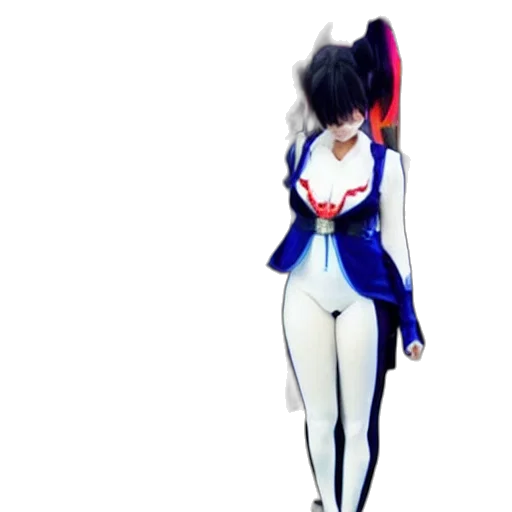 robot, dress, jacket, staff, concept art, 3d render, anime, pixel art transparent PNG cut-out