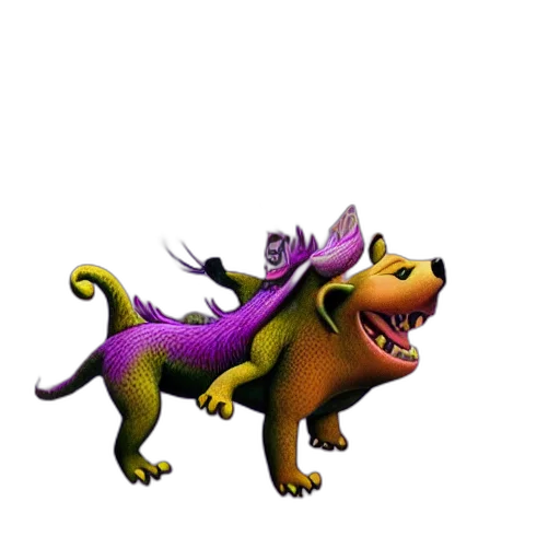 dragon, creature, animal, staff, 3d render, concept art, pixel art, fantasy art transparent PNG cut-out