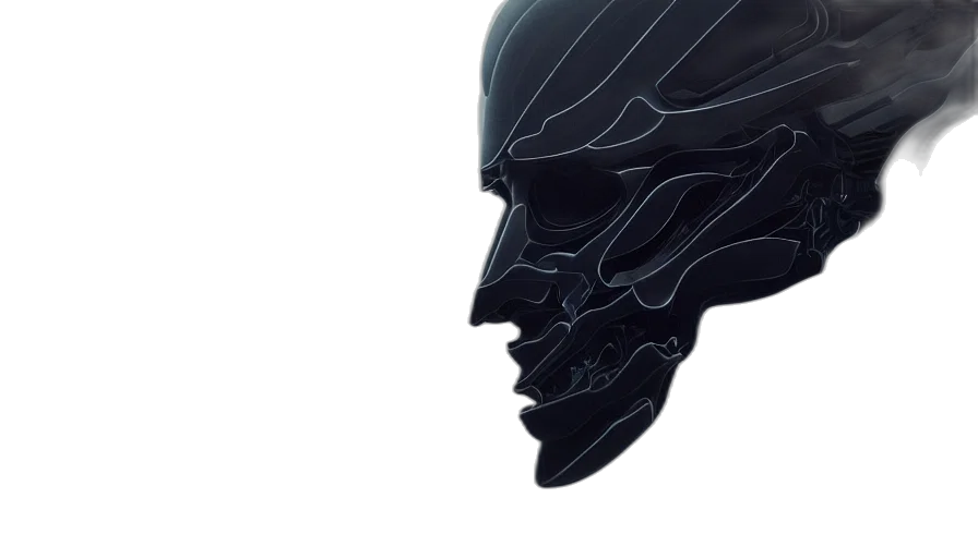 mask, face, robot, creature, concept art, cyberpunk, 3d render, fantasy art transparent PNG cut-out