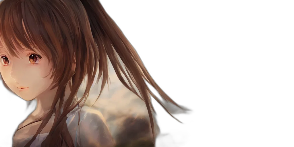 hair, face, dress, creature, photorealistic, fantasy art, anime, concept art transparent PNG cut-out