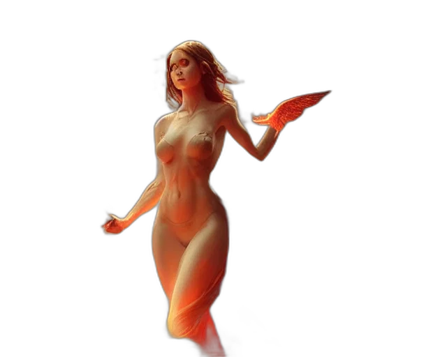 dress, creature, concept art, fantasy art, 3d render, pixel art, underwater, fire transparent PNG cut-out