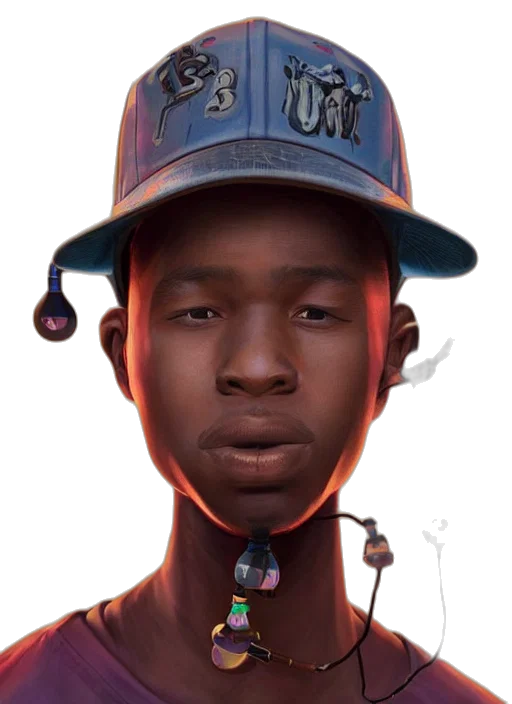 face, hat, robot, staff, concept art, photorealistic, cartoon, 3d render transparent PNG cut-out