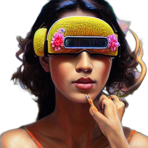 jewelry, mask, face, photorealistic, cyberpunk, oil painting, comic book art, neon transparent PNG cut-out