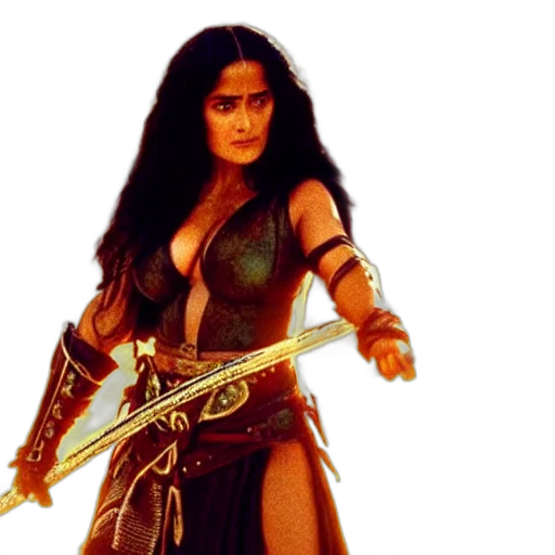 fantasy art, comic book art, epic, photo, salma, hayek, beautiful, medieval transparent PNG cut-out
