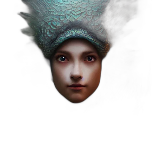 hat, face, dragon, crown, fantasy art, photorealistic, concept art, 3d render transparent PNG cut-out