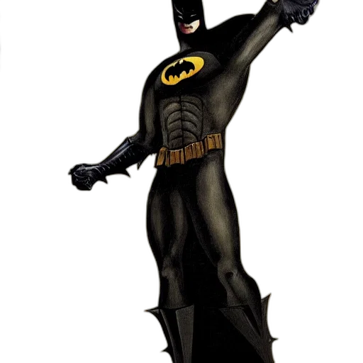 comic book art, concept art, cartoon, 3d render, tim, burton, batman, painted transparent PNG cut-out