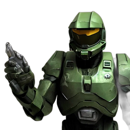 robot, 3d render, concept art, green transparent PNG cut-out