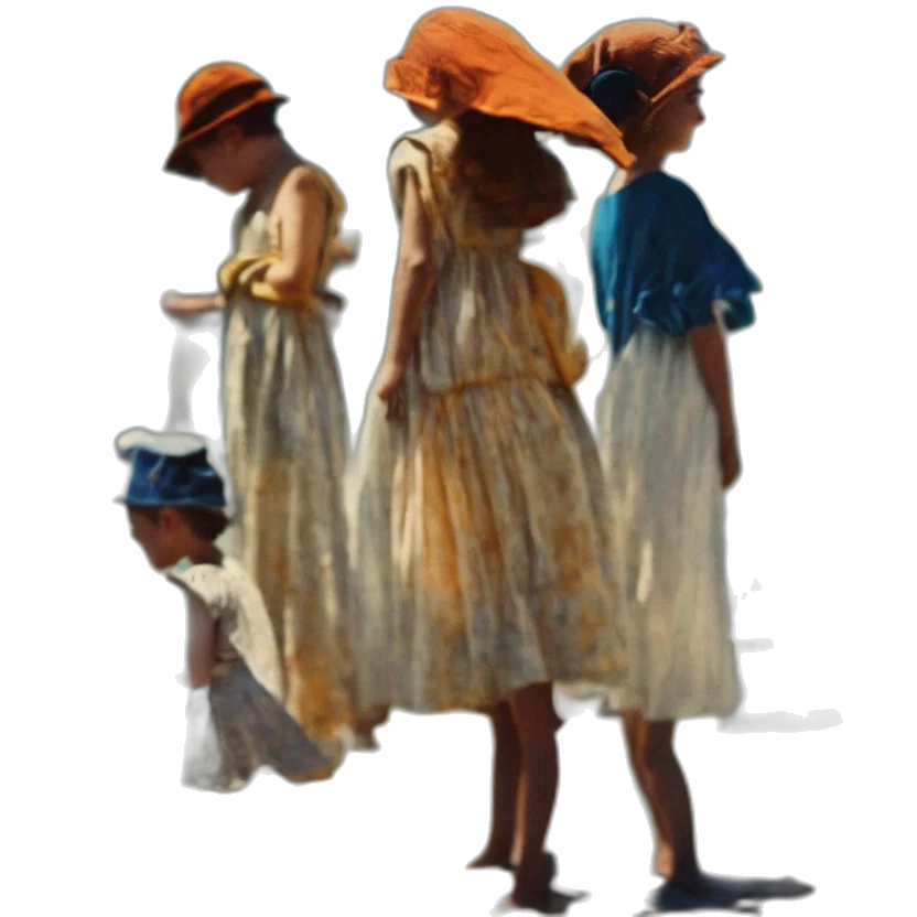 dress, hat, oil painting, concept art transparent PNG cut-out