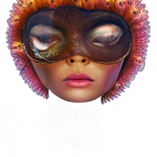 mask, creature, face, hat, concept art, fantasy art, photorealistic, 3d render transparent PNG cut-out