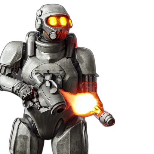 robot, 3d render, concept art, soldier transparent PNG cut-out