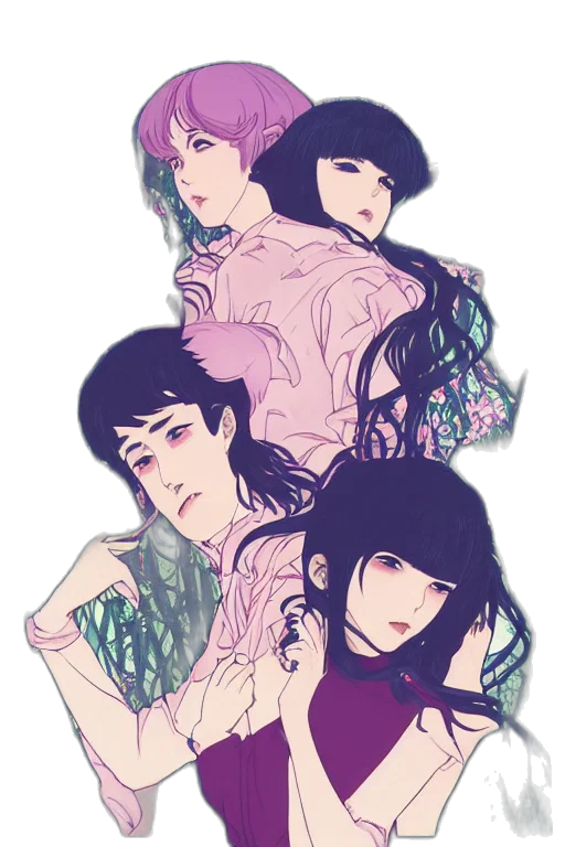 dress, vaporwave, watercolor, anime transparent PNG cut-out