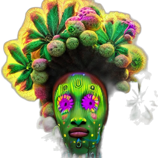 mask, face, crown, hat, concept art, photorealistic, fantasy art, 3d render transparent PNG cut-out