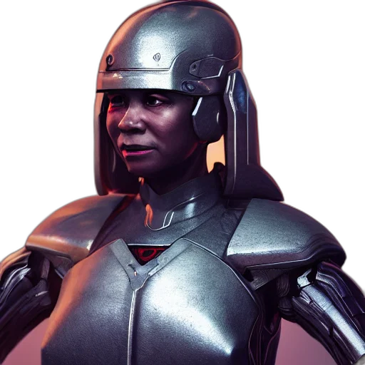 robot, 3d render, concept art, cyberpunk transparent PNG cut-out