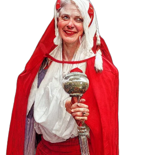 staff, dress, mask, sword, frontal, portrait, priestess, dressed transparent PNG cut-out