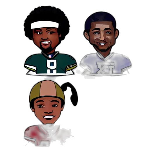 cartoon, pixel art, concept art, chibi, nfl, players transparent PNG cut-out