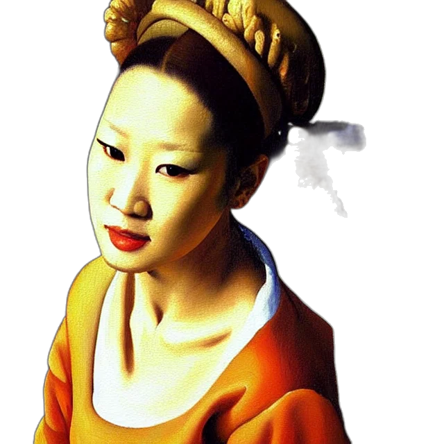 face, mask, dress, staff, photorealistic, oil painting, fantasy art, concept art transparent PNG cut-out