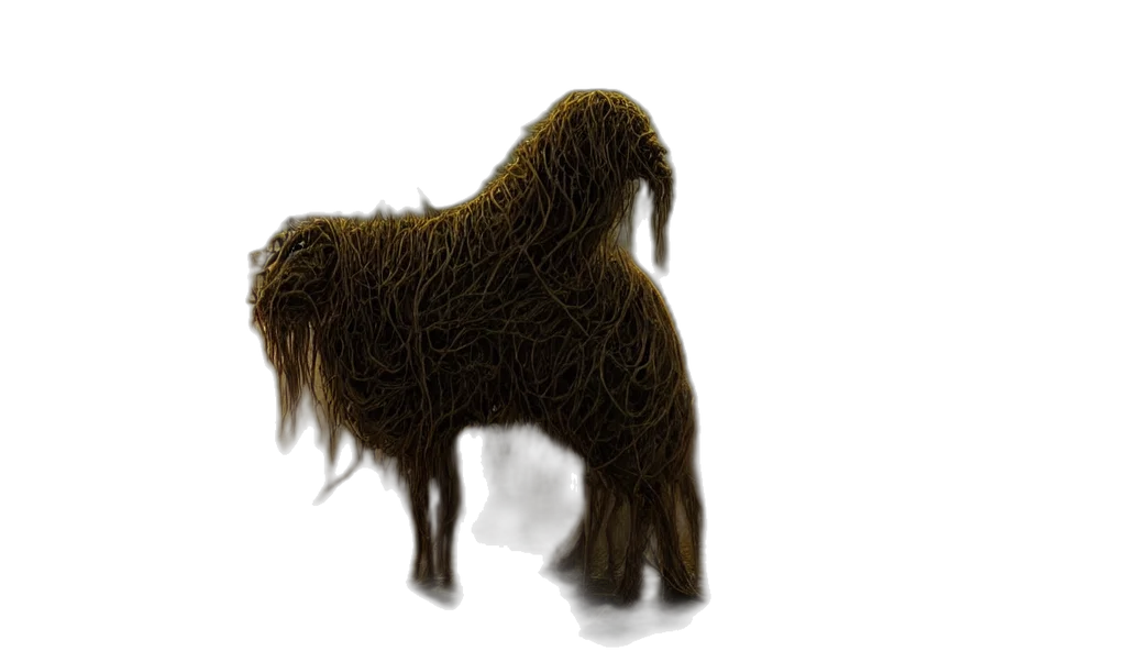 hair, animal, creature, staff, concept art, photorealistic, 3d render, fantasy art transparent PNG cut-out
