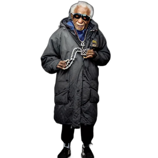 jacket, staff, animal, weapon transparent PNG cut-out