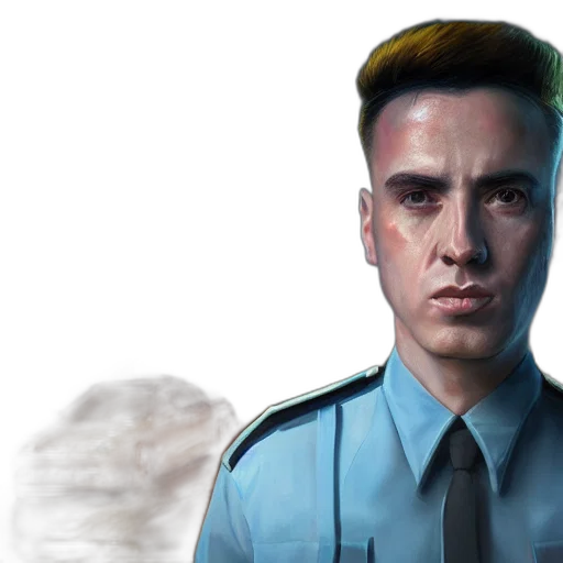 face, staff, concept art, photorealistic, fantasy art, comic book art, blue, portrait transparent PNG cut-out
