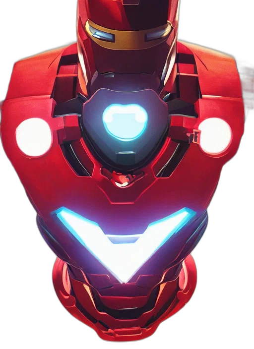 robot, 3d render, concept art, comic book art, anime, red, highly, detailed transparent PNG cut-out